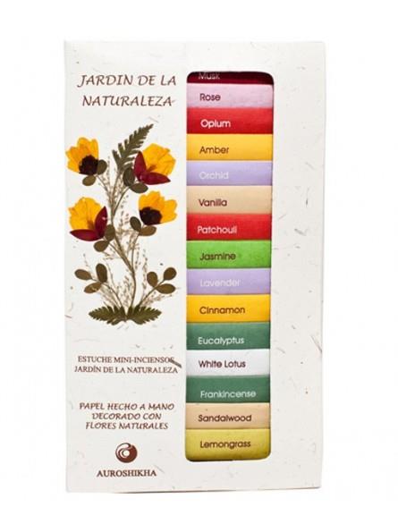 Estuche 15x3 Mini-inciensos Jardín Naturaleza AUROSHIKHA
