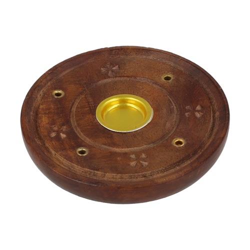 PORTA INCIENSO MADERA REDONDO